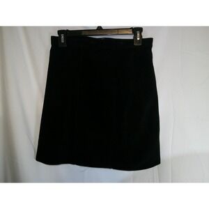 Vintage Comint Black Leather Mini Skirt High Waist A-Line Size‎ 9/10